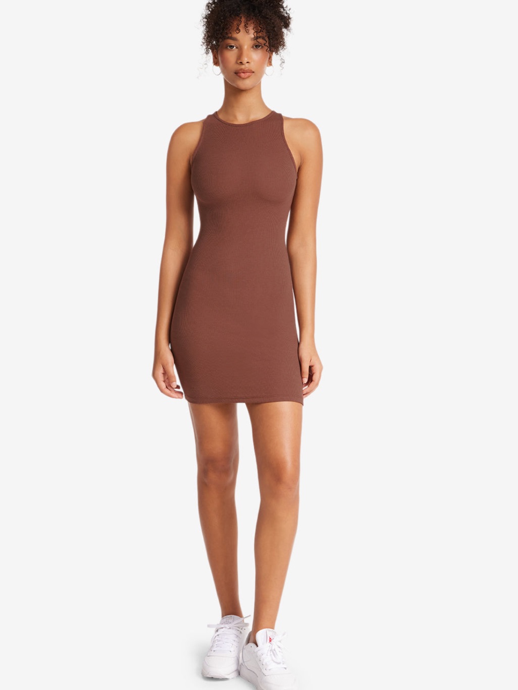 Csb High Neck Mini Dress In Maple
